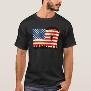 American Skydiver Parachutist Skydive Parachute Us T-Shirt