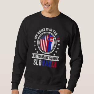 American Slovakian Flag Heart from Slovakia Americ Sweatshirt