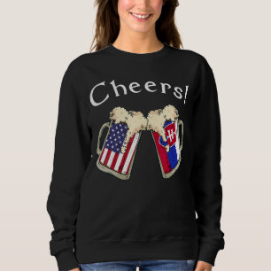 American Slovakian Patriot US Flag Beer Drink Slov Sweatshirt