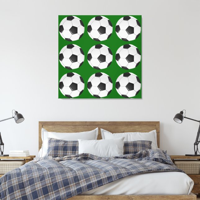 American Soccer or Association Football Canvas Print (Insitu(Bedroom))