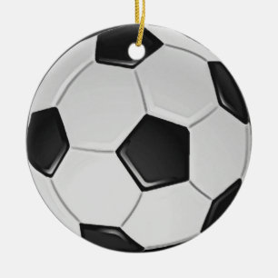 American Soccer or Association Football Ceramic Tree Decoration