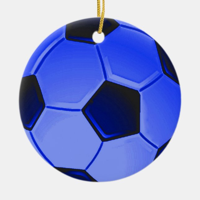 American Soccer or Association Football Ceramic Tree Decoration (Front)