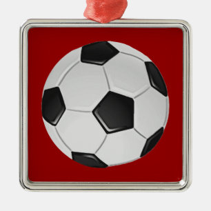 American Soccer or Association Football Metal Tree Decoration