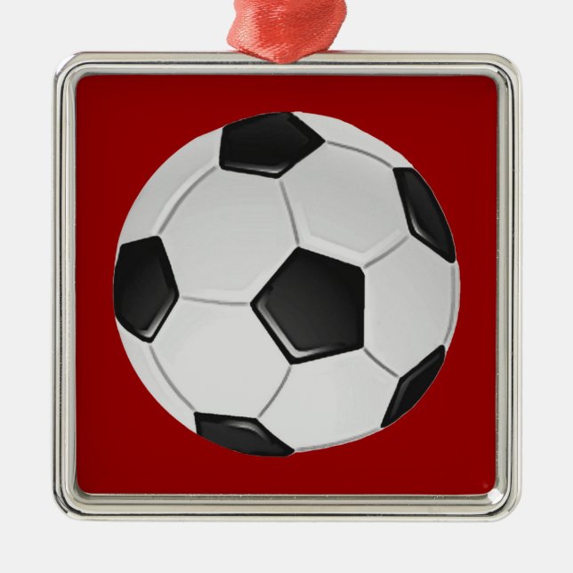 American Soccer or Association Football Metal Tree Decoration (Front)