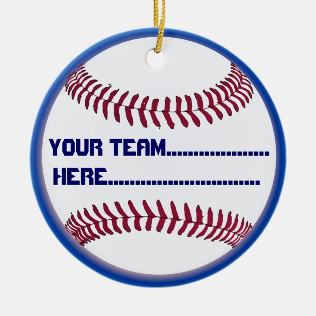 American Softball charm and Souvenir Ceramic Tree Decoration (Front)