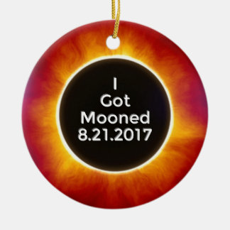 American Solar Eclipse Got Mooned August 21 2017.j Ceramic Tree Decoration