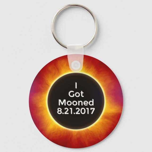 American Solar Eclipse Got Mooned August 21 2017.j Key Ring (Front)