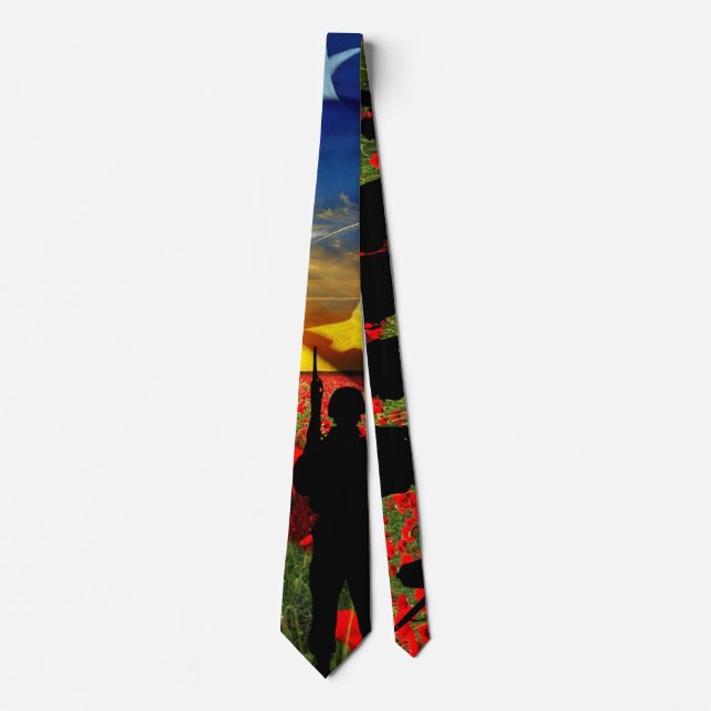 American Soldier American Flag In Honour Tie (Front)