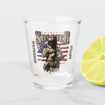 American Soldier Design Shot glass