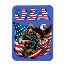 American Soldier Eagle USA Flag Patriotic Art