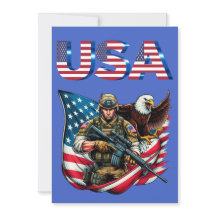American Soldier Eagle USA Flag Patriotic Art