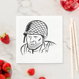 American Soldier Illustration Napkin