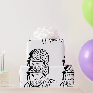 American Soldier Illustration Wrapping Paper