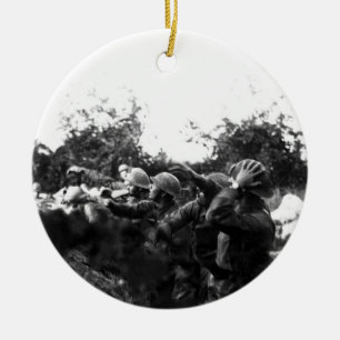 American Soldiers on the Piave Front World War I Ceramic Tree Decoration