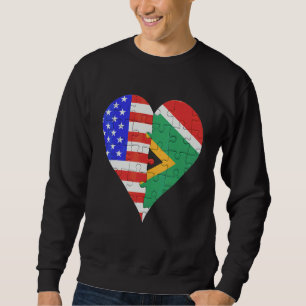 American South African Flag Heart Sweatshirt