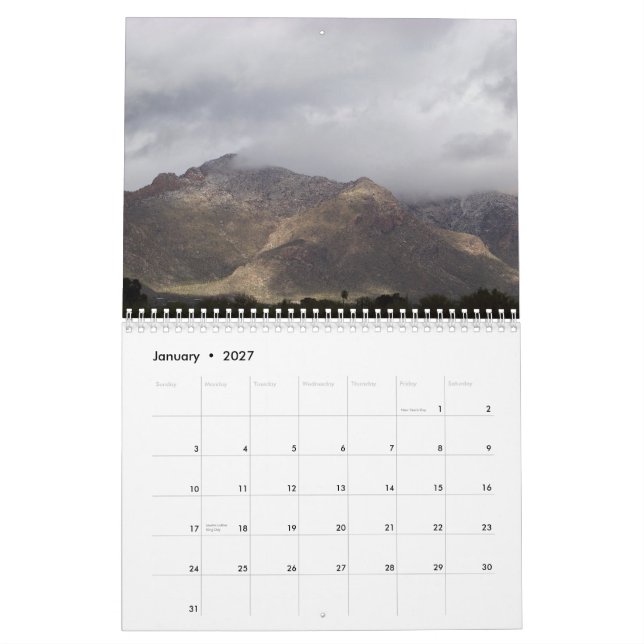 American Southwest Calendar (Jan 2027)
