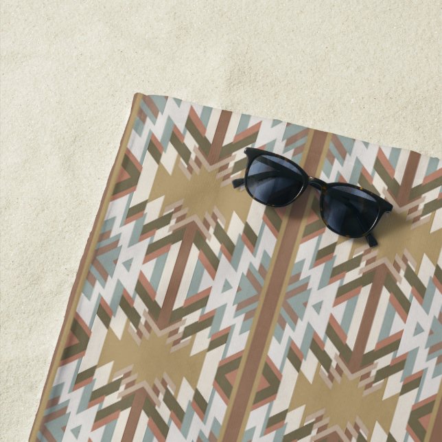 American Southwest Desert Colours Inspired Design Beach Towel (In Situ)