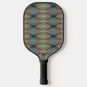 American Southwest Patterned Art And Earthy Colors Pickleball Paddle