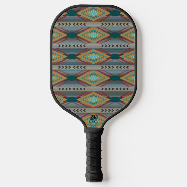 American Southwest Patterned Art And Earthy Colors Pickleball Paddle (Front)