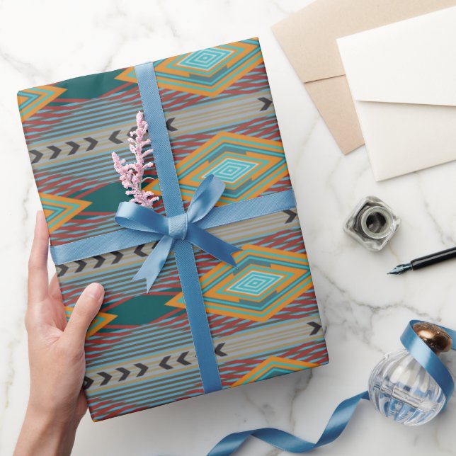 American Southwest Patterned Art And Earthy Colour Wrapping Paper (Gifting)