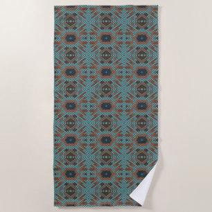 American Southwest Tribal Patterned Art And Colour Beach Towel