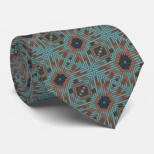 American Southwest Tribal Patterned Art And Colour Tie