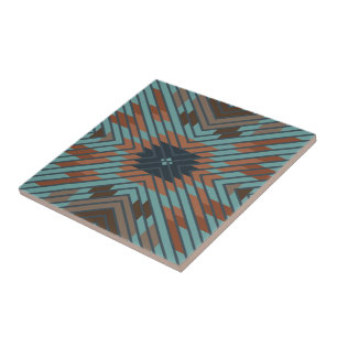 American Southwest Tribal Patterned Art And Colour Tile