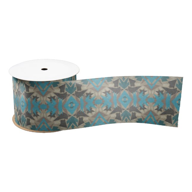 American Southwestern Patterned Art And Colors Satin Ribbon (Spool)