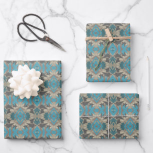 American Southwestern Patterned Art And Colors Wrapping Paper Sheet
