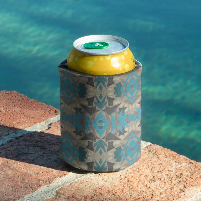 American Southwestern Patterned Art And Colours Can Cooler (In Situ Pool)