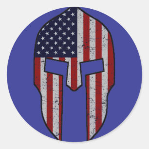 American Spartan  Classic Round Sticker