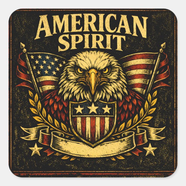 American Spirit – National Pride Heritage Square Sticker (Front)
