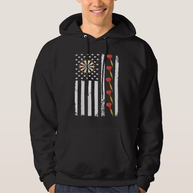 American Sports Darts Flag Athletic Throwing Game  Hoodie (Front)