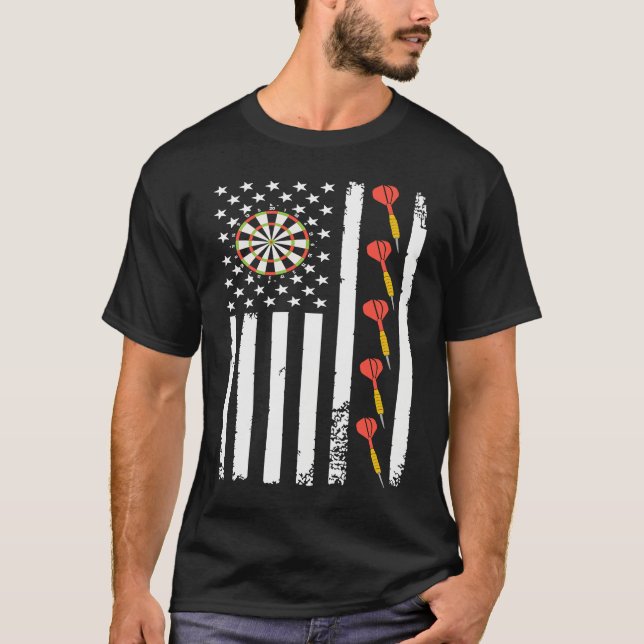 American Sports Darts Flag Athletic Throwing Game  T-Shirt (Front)