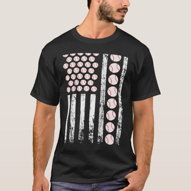 American Sports Flag Athletic Ball Game Player Rag T-Shirt (Front)