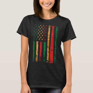 American Sports Flag Black History Month Baseball  T-Shirt