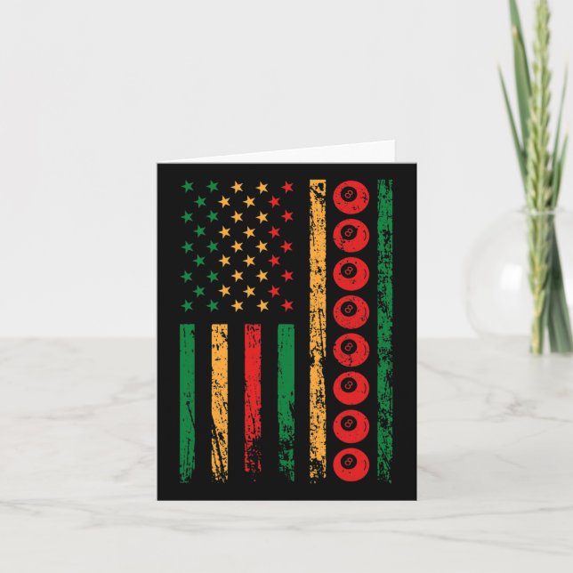 American Sports Flag Black History Month Billiards Card (Front)