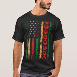 American Sports Flag Black History Month Billiards T-Shirt