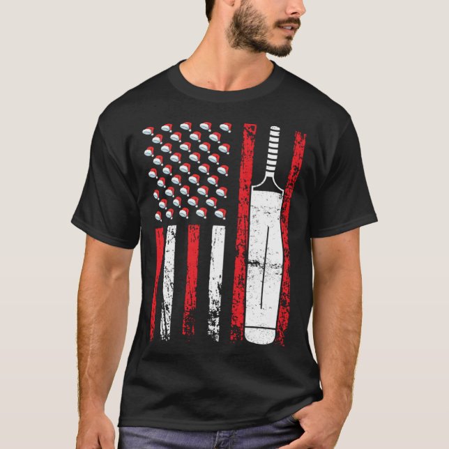 American Sports Flag Christmas Cricket Athletic T-Shirt (Front)
