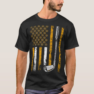 American Sports Flag Construction Tool Golf Club T-Shirt