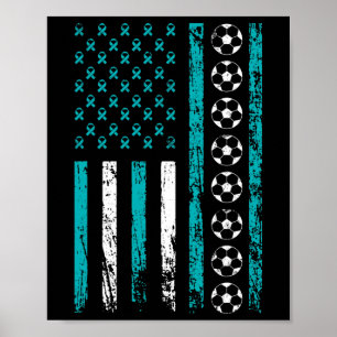 American Sports Flag Footbyll Stress Awareness Mon Poster