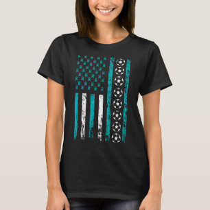 American Sports Flag Footbyll Stress Awareness Mon T-Shirt
