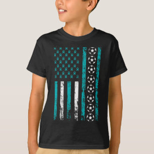 American Sports Flag Footbyll Stress Awareness Mon T-Shirt