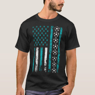 American Sports Flag Footbyll Stress Awareness Mon T-Shirt