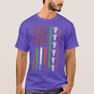 American Sports Flag Halloween Pumpkin Badminton f T-Shirt