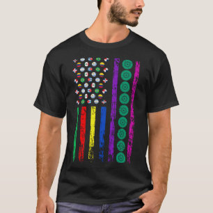 American Sports Flag Hispanic Heritage Month Lawn  T-Shirt