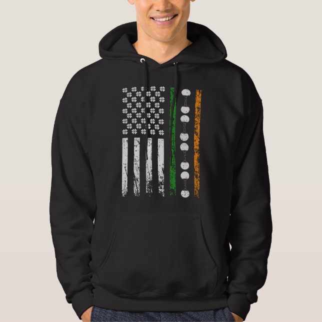 American Sports Flag St Patrick s Day Table Tennis Hoodie (Front)