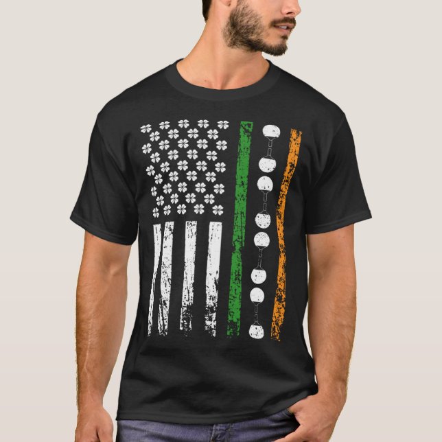 American Sports Flag St Patrick s Day Table Tennis T-Shirt (Front)