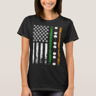American Sports Flag St Patrick's Day Table Tennis T-Shirt