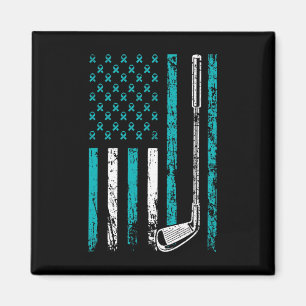 American Sports Flag Stress Awareness Month Golf C Magnet